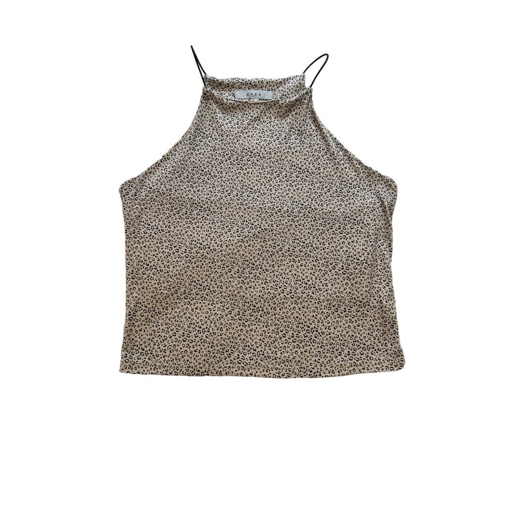 Gaze High Neck Spaghetti Strap Tank Size: M